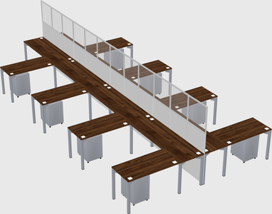 Shared l-shape cubicle