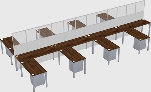 Shared l-shape cubicle