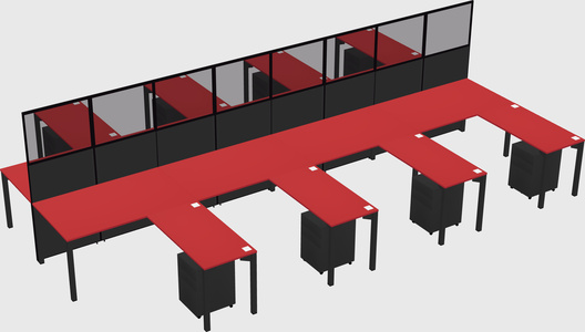 Shared l-shape cubicle
