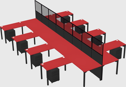 Shared l-shape cubicle