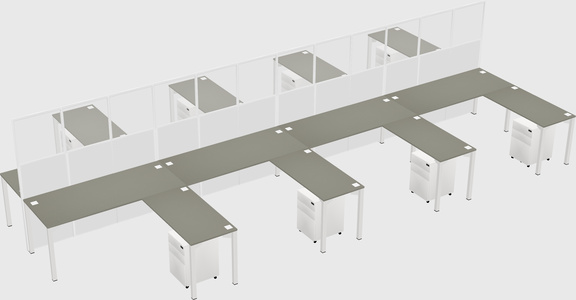 Shared l-shape cubicle