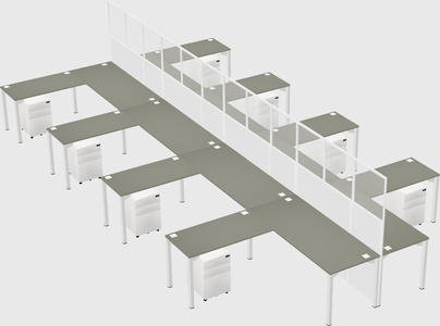 Shared l-shape cubicle