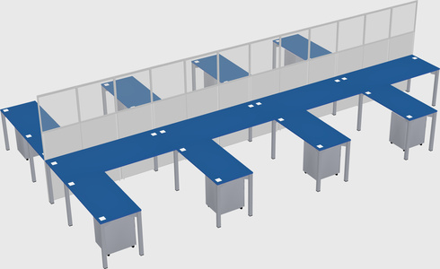 Shared l-shape cubicle