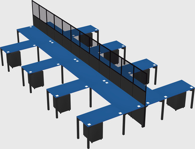 Shared l-shape cubicle