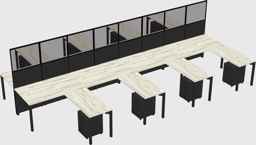 Shared l-shape cubicle