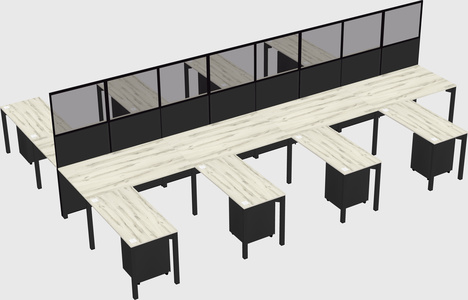 Shared l-shape cubicle