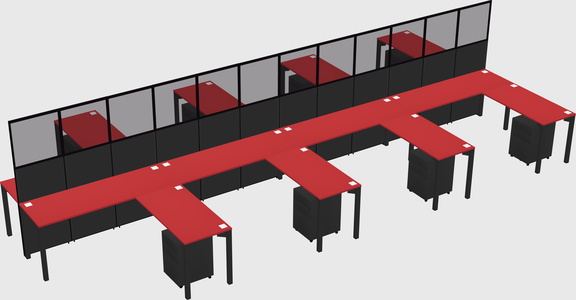 Shared l-shape cubicle