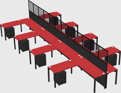 Shared l-shape cubicle