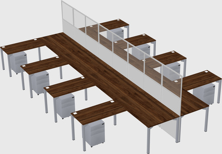 Shared l-shape cubicle