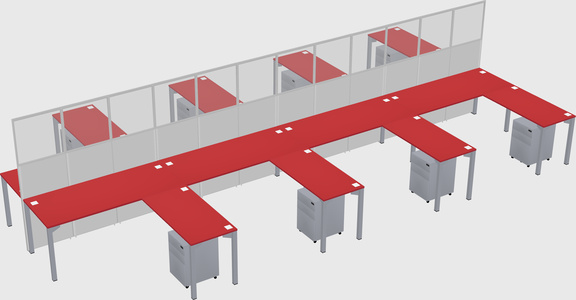 Shared l-shape cubicle