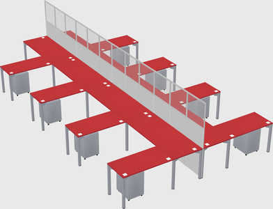Shared l-shape cubicle