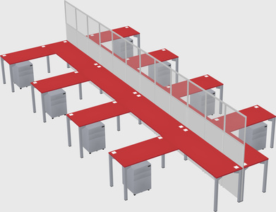 Shared l-shape cubicle