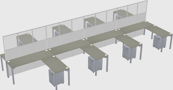 Shared l-shape cubicle