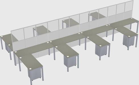 Shared l-shape cubicle