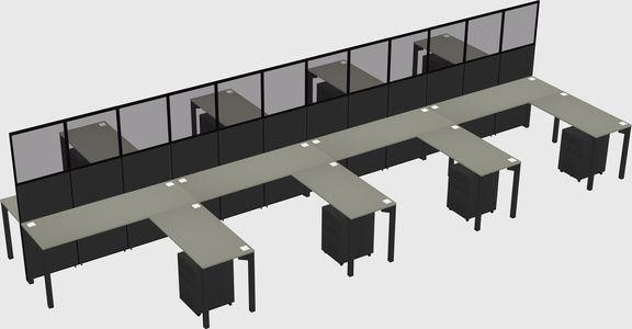 Shared l-shape cubicle