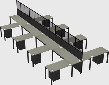 Shared l-shape cubicle