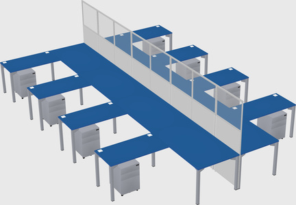 Shared l-shape cubicle