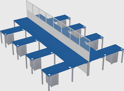 Shared l-shape cubicle