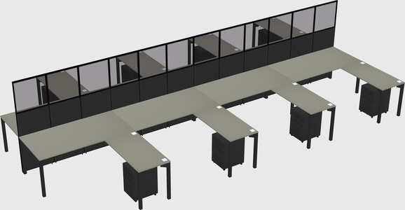 Shared l-shape cubicle