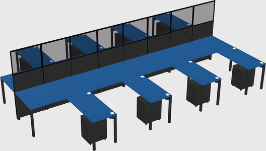 Shared l-shape cubicle
