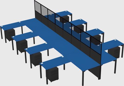 Shared l-shape cubicle
