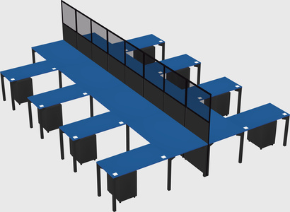 Shared l-shape cubicle