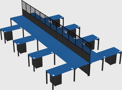 Shared l-shape cubicle