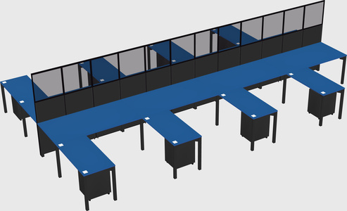 Shared l-shape cubicle