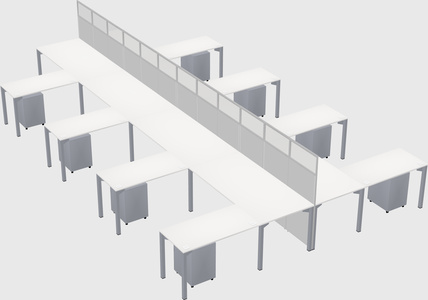 Shared l-shape cubicle
