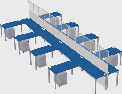 Shared l-shape cubicle