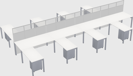 Shared l-shape cubicle
