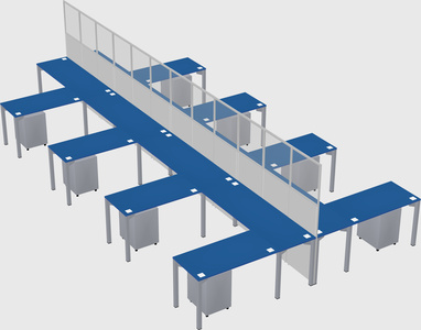 Shared l-shape cubicle