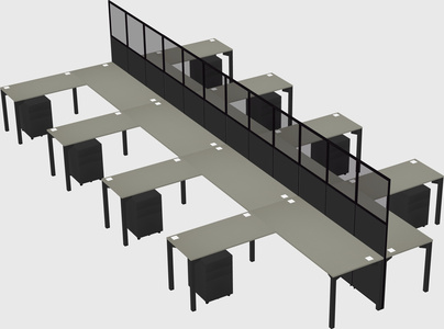 Shared l-shape cubicle