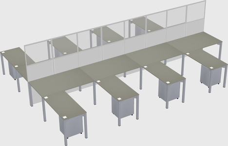 Shared l-shape cubicle
