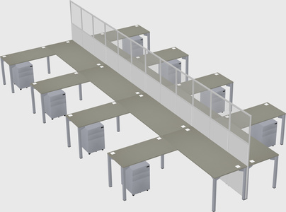 Shared l-shape cubicle