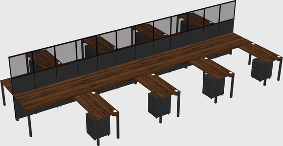 Shared l-shape cubicle