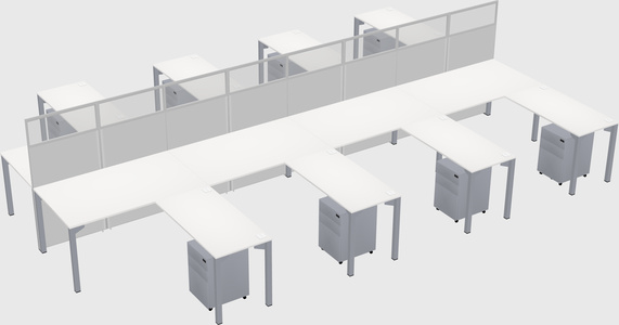 Shared l-shape cubicle