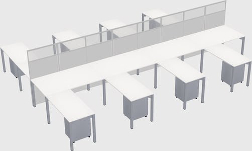 Shared l-shape cubicle