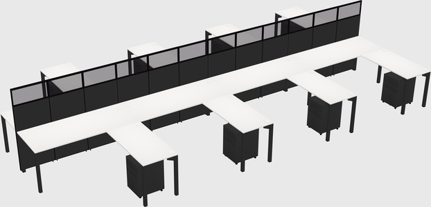 Shared l-shape cubicle