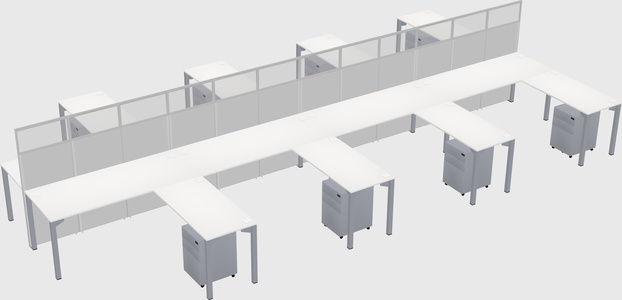 Shared l-shape cubicle