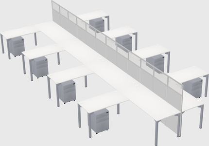 Shared l-shape cubicle