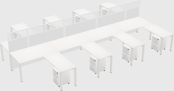 Shared l-shape cubicle