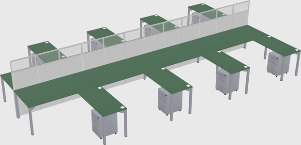 Shared l-shape cubicle