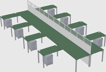 Shared l-shape cubicle