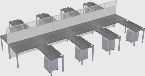 Shared l-shape cubicle