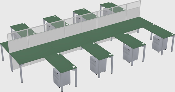 Shared l-shape cubicle