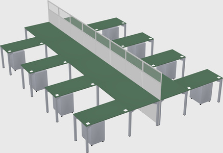 Shared l-shape cubicle