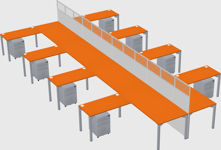 Shared l-shape cubicle