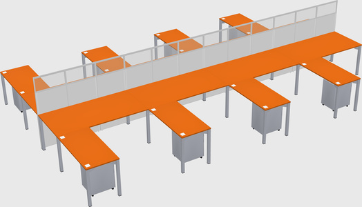 Shared l-shape cubicle