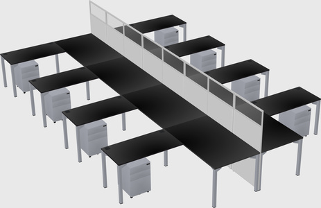 Shared l-shape cubicle